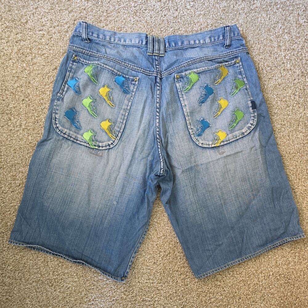 Men’s Air Jordan Retro III Shorts Blue Jean Denim Sz 38 Vintage Baggy Y2K